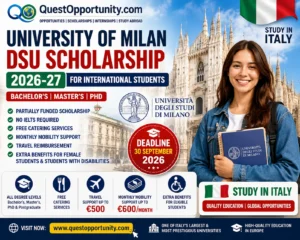 University of Milan DSU Scholarship 2026-27 in Italy | 10 Amazing Benefits