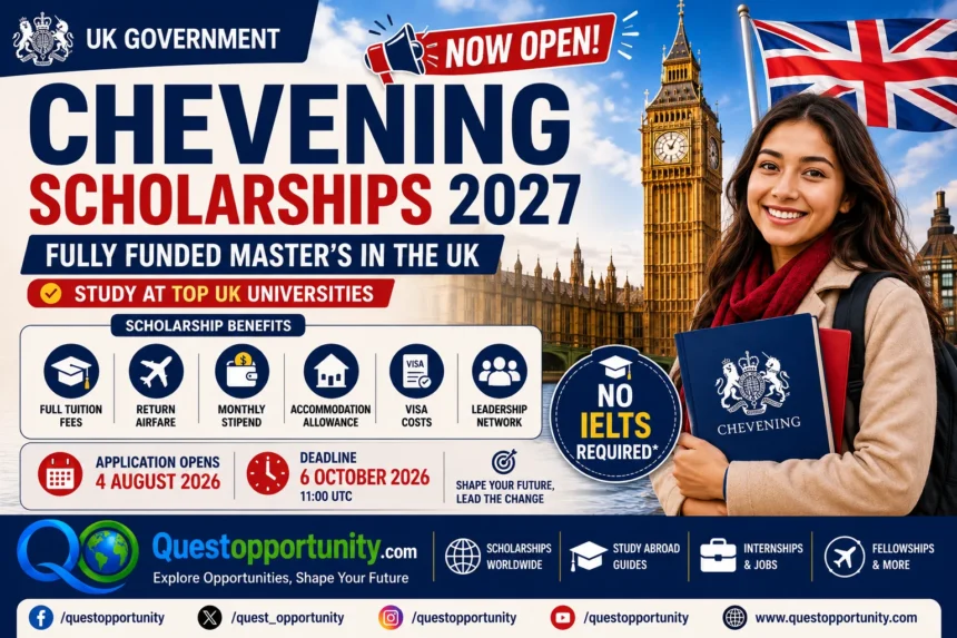 Chevening Scholarships 2027: Fully Funded Master’s in the UK