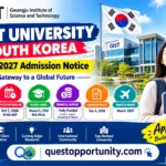 GIST University South Korea Spring 2027 admission notice