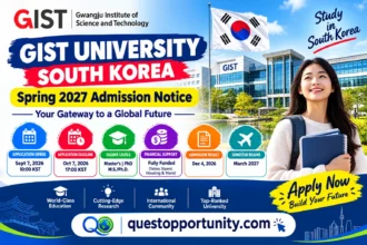 GIST University South Korea Spring 2027 admission notice