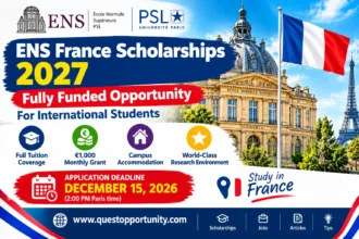 ENS France Scholarships 2027 – fully funded study in France